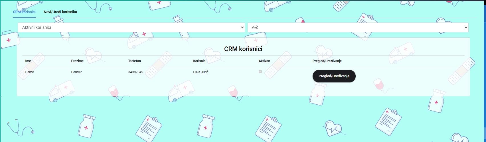 Pregled CRM korisnika